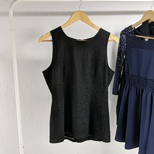 NWT Lace Black Peplum Tank